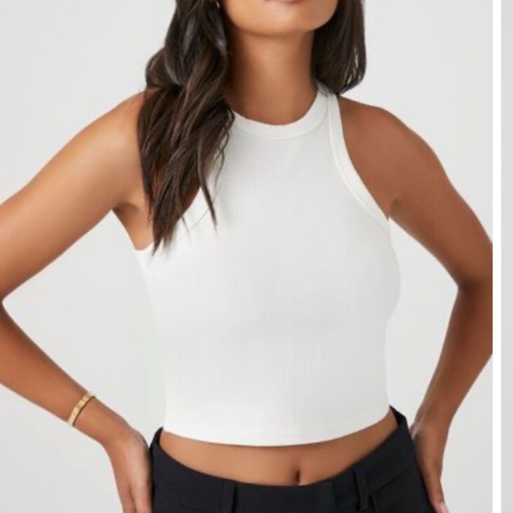 White Crop Top Tank